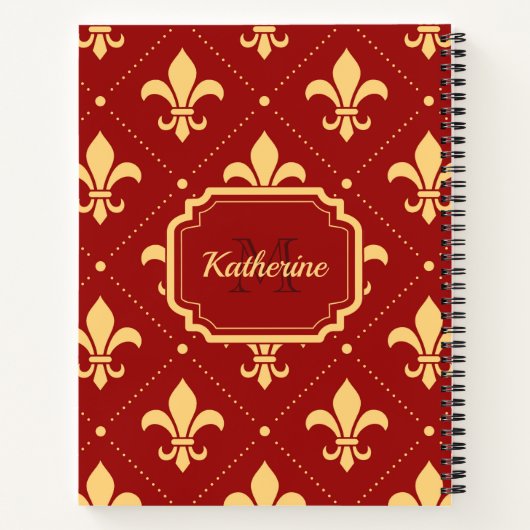 Fleur-de-lis-Muster Notizblock (Rückseite)
