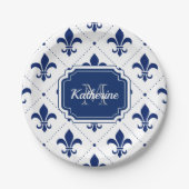 Fleur-de-lis-Muster Pappteller (Vorderseite)