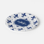 Fleur-de-lis-Muster Pappteller (Schrägansicht)