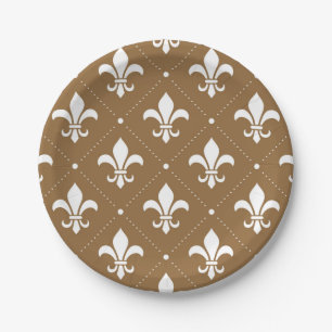 Fleur-de-Lis-Muster Pappteller