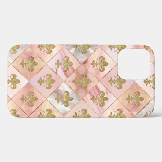 Fleur-de-lis-Muster Pastel Quartz Case-Mate iPhone Hülle (Rückseite (Horizontal))
