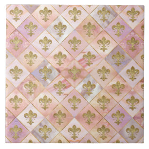 Fleur-de-lis-Muster Pastel Quartz Fliese