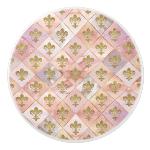 Fleur-de-lis-Muster Pastel Quartz Keramikknauf
