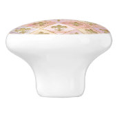 Fleur-de-lis-Muster Pastel Quartz Keramikknauf (Seitenansicht)