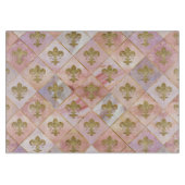 Fleur-de-lis-Muster Pastel Quartz Schneidebrett (Vorderseite)