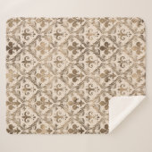 Fleur-de-lis-Muster Pastellgold Sherpadecke (Vorderseite (Horizontal))