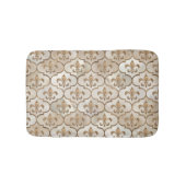 Fleur-de-lis-Muster Perl und Gold Badematte (Vorderseite)