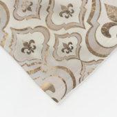 Fleur-de-lis-Muster Perl und Gold Fleecedecke (Ecke)