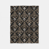Fleur-de-lis-Muster Perl und Gold Fleecedecke (Vorderseite)