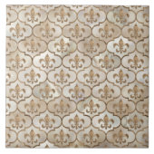 Fleur-de-lis-Muster Perl und Gold Fliese (Vorderseite)