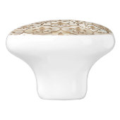 Fleur-de-lis-Muster Perl und Gold Keramikknauf (Seitenansicht)