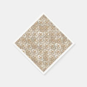 Fleur-de-lis-Muster Perle und Gold Serviette (Ecke)