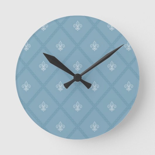 Fleur-de-lis-Muster Runde Wanduhr (Vorderseite)