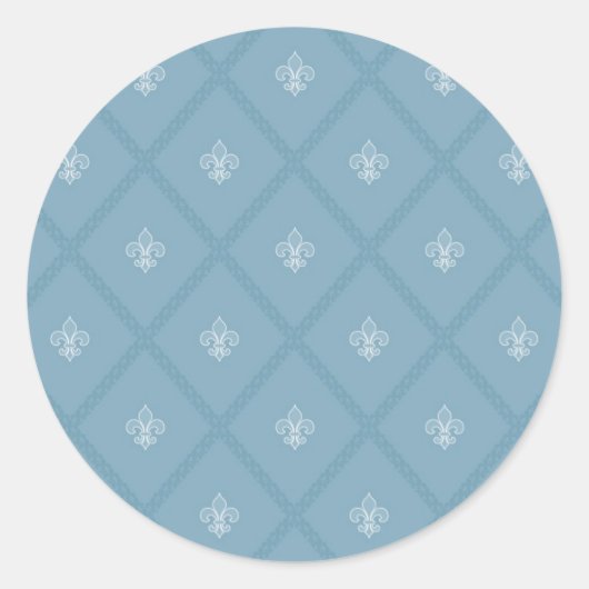 Fleur-de-lis-Muster Runder Aufkleber (Vorderseite)