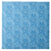 Fleur-de-lis-Muster - sanftes Himmelblau Fliese (Vorderseite)