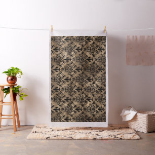 Fleur-de-lis-Muster schwarz auf Gold Stoff