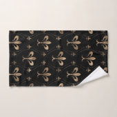 Fleur-de-lis-Muster schwarz und gold Badhandtuch Set (Handtuch)