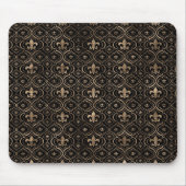 Fleur-de-lis Muster schwarz und gold Mousepad (Vorne)