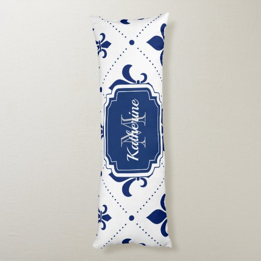 Fleur-de-lis-Muster Seitenschläferkissen (Rückseite (Vertikal))