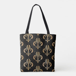 Fleur-de-Lis Muster Tote Bag - elegant Tasche