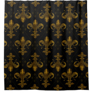 Fleur-de-lis-Muster Vintag Duschvorhang