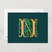 Fleur-de-lis-N-Monogramm Postkarte (Vorne/Hinten)