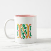 Fleur-de-lis-N-Monogramm Zweifarbige Tasse (Links)