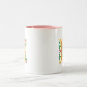 Fleur-de-lis-N-Monogramm Zweifarbige Tasse (Mittel)