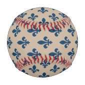Fleur de Lis, Navy Blue on Beige, Royal, Your Name Baseball (Vorderseite)