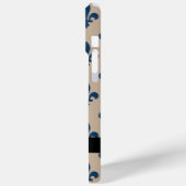 Fleur de Lis, Navy Blue on Beige, Royal, Your Name Case-Mate iPhone Hülle (Rückseite / Links)