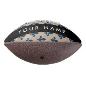 Fleur de Lis, Navy Blue on Beige, Royal, Your Name Football (Gedreht 270)