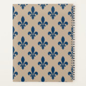 Fleur de Lis, Navy Blue on Beige, Royal, Your Name Planer (Rückseite)