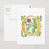 Fleur-de-lis O Monogramm Postkarte (Vorne/Hinten)