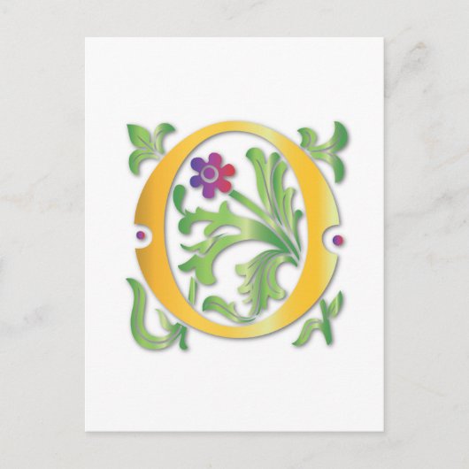 Fleur-de-lis O Monogramm Postkarte (Vorderseite)