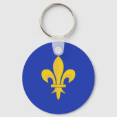 Fleur de Lis on Royal Blue Keychain Schlüsselanhänger (Vorderseite)