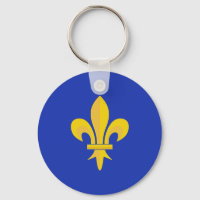 Fleur de Lis on Royal Blue Keychain