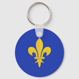 Fleur de Lis on Royal Blue Keychain Schlüsselanhänger