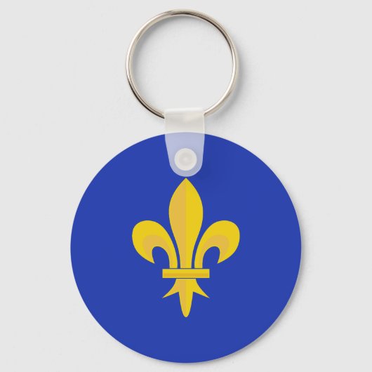 Fleur de Lis on Royal Blue Keychain Schlüsselanhänger (Vorderseite)