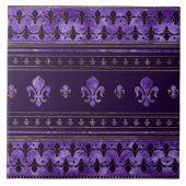 Fleur-de-lis-Ornament Amethyst lila Fliese (Vorderseite)