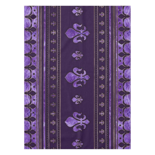 Fleur-de-lis-Ornament Amethyst lila Tischdecke (Vorderseite)