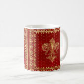 Fleur-de-lis-Ornament Luxury Red Kaffeetasse (VorderseiteRechts)