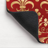 Fleur-de-lis-Ornament Luxury Red Mousepad (Ecke)