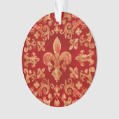 Fleur-de-lis-Ornament Luxury Red Ornament (Vorderseite)