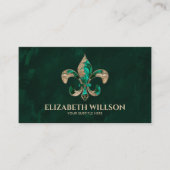 Fleur-de-lis Ornament Malachit und Gold Visitenkarte (Vorderseite)