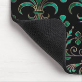 Fleur-de-lis-Ornament Malachite Green Mousepad (Ecke)