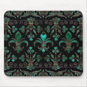 Fleur-de-lis-Ornament Malachite Green Mousepad (Vorne)