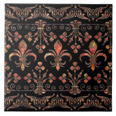 Fleur-de-lis-Ornament Roter Marmor Fliese (Vorderseite)