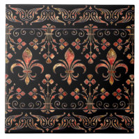 Fleur-de-lis-Ornament Roter Marmor