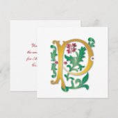 Fleur-de-lis P Monogramm Einladung (Vorne/Hinten)