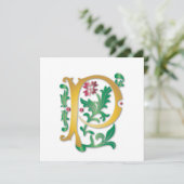 Fleur-de-lis P Monogramm Einladung (Stehend Vorderseite)